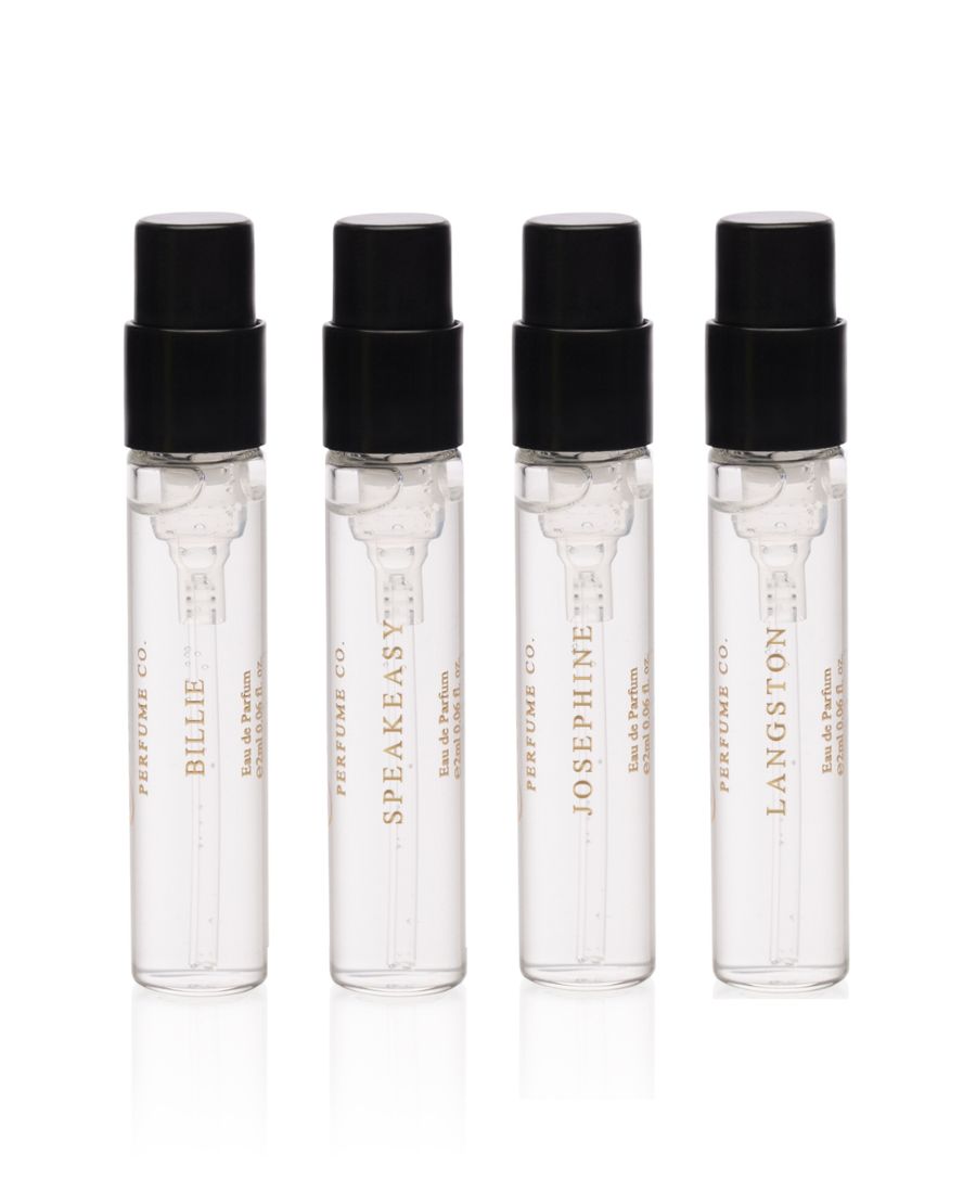 An image of the Billie, Speakeasy, Josephine and Langston 2ml perfume samples