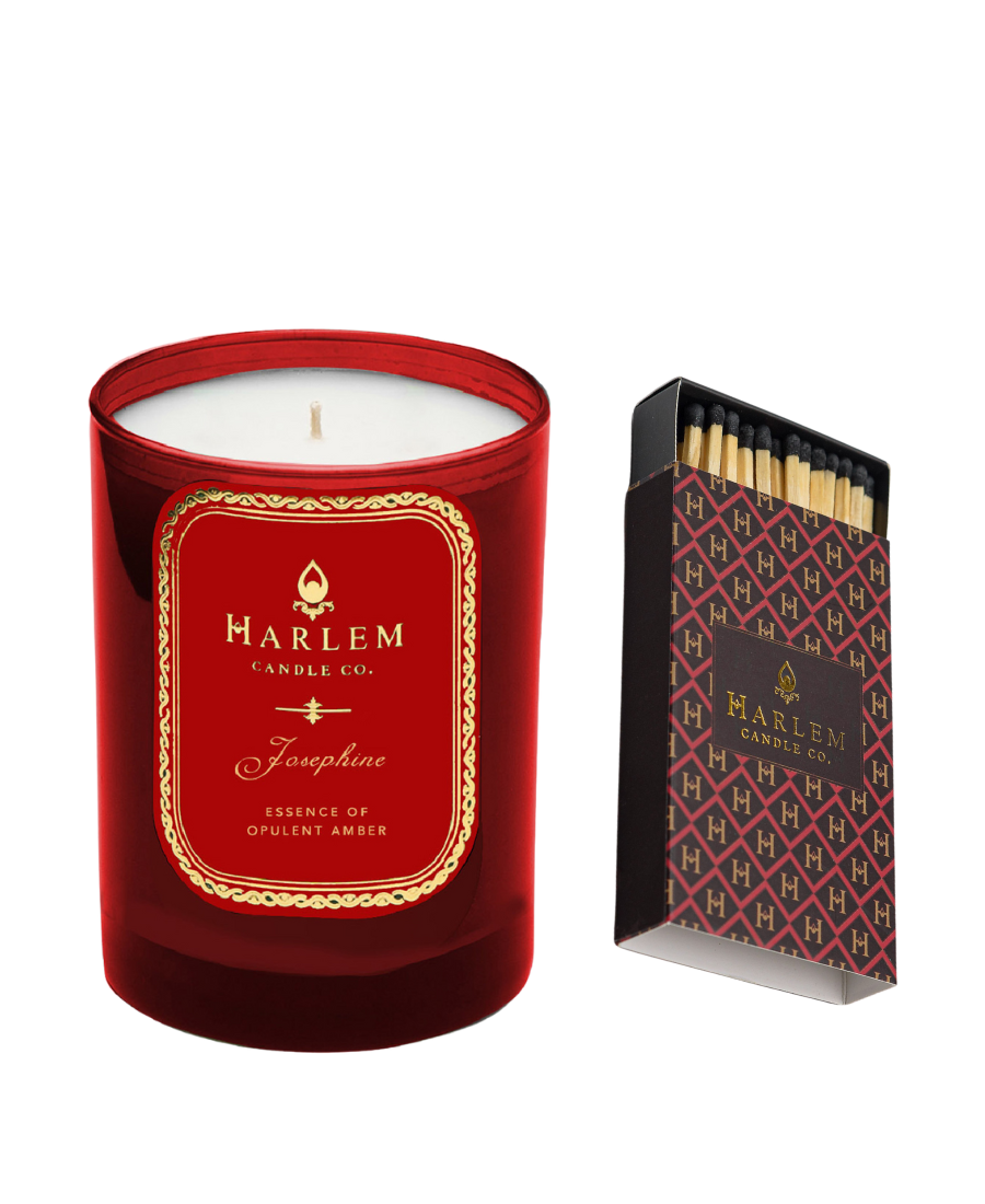 Image of our Josephine candle and art deco matches