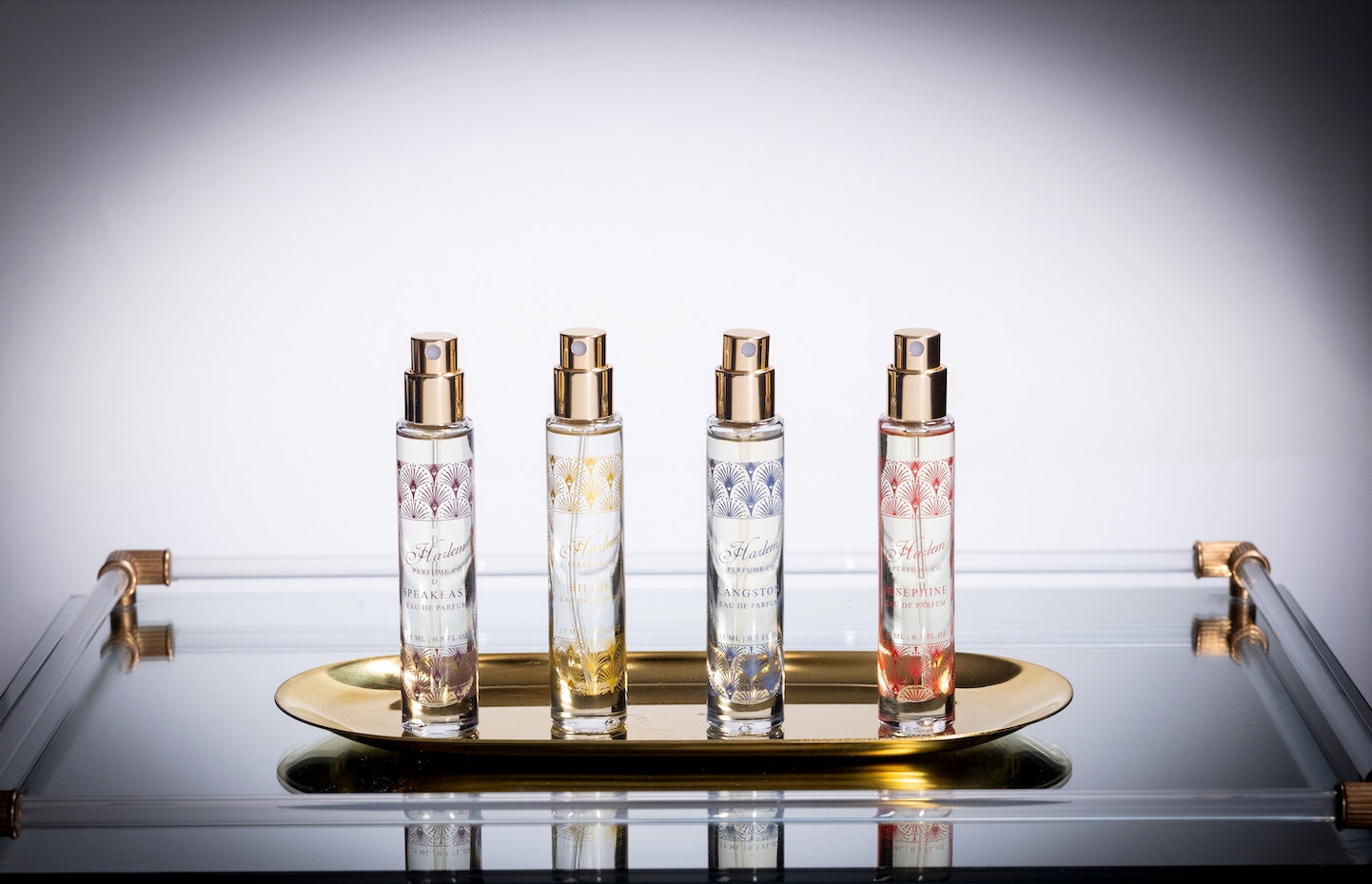 A lifestyle image of the Speakeasy, Billie, Langston and Josephine eau de parfum in 15ml