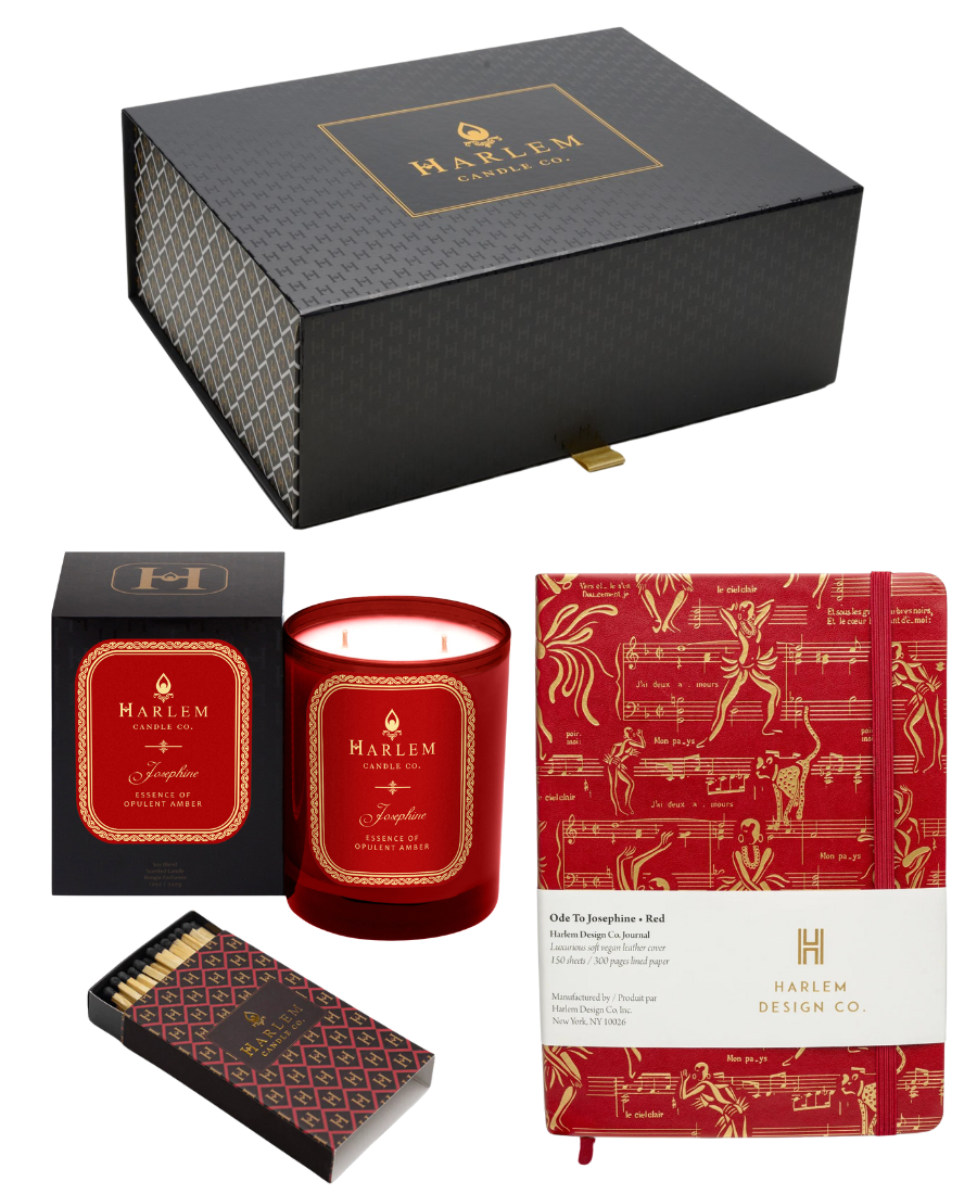 Josephine Candle + Red Josephine Journal + Black and Red Matches + Gift Box