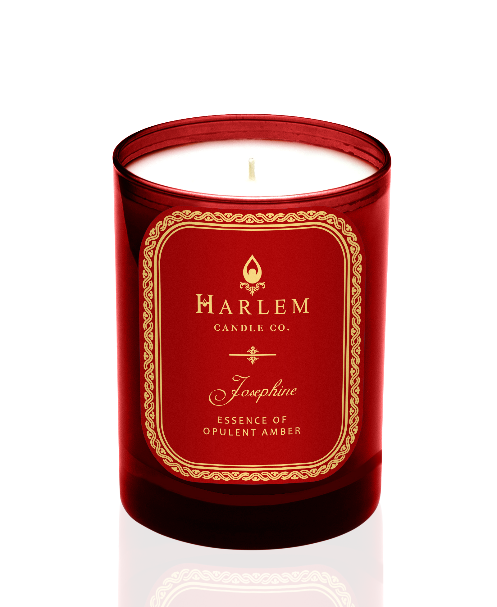 Image of the red Josephine candle with a single wick