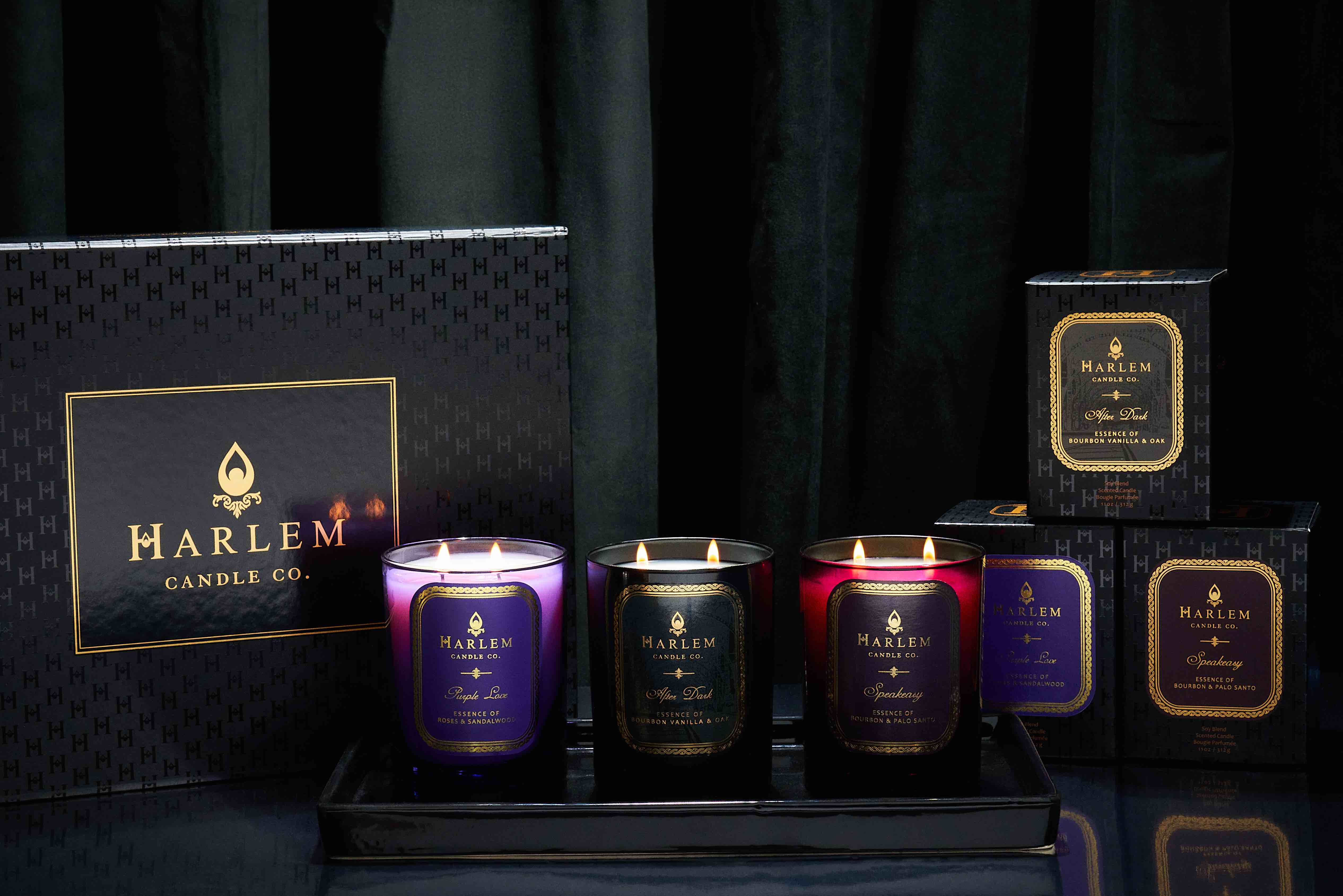 This is an image of the Purple Love, Speakeasy and After Dark Candle Gift Box featured 