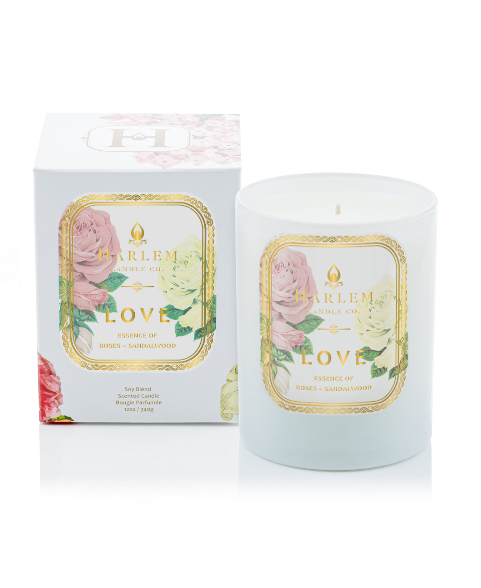 Photo of our Love Botanical candle with box